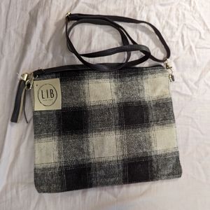 L.I.B. New York Brown Plaid Crossbody